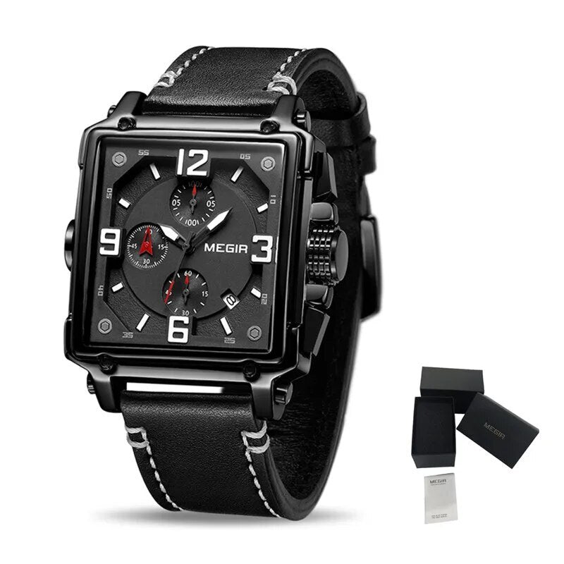 MEGIR Men Watch Top Brand Luxury Chronograph Quartz Watches Clock Men Leather Sport Army Military Wrist Watch Relogio Masculino-21