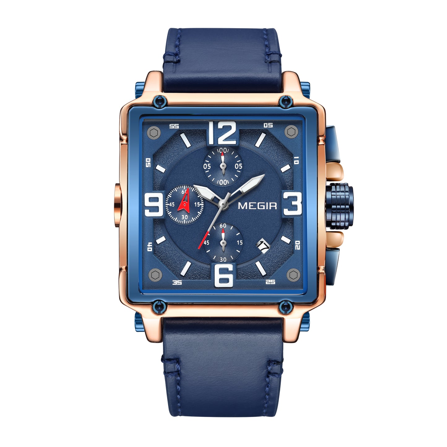 MEGIR Men Watch Top Brand Luxury Chronograph Quartz Watches Clock Men Leather Sport Army Military Wrist Watch Relogio Masculino-11