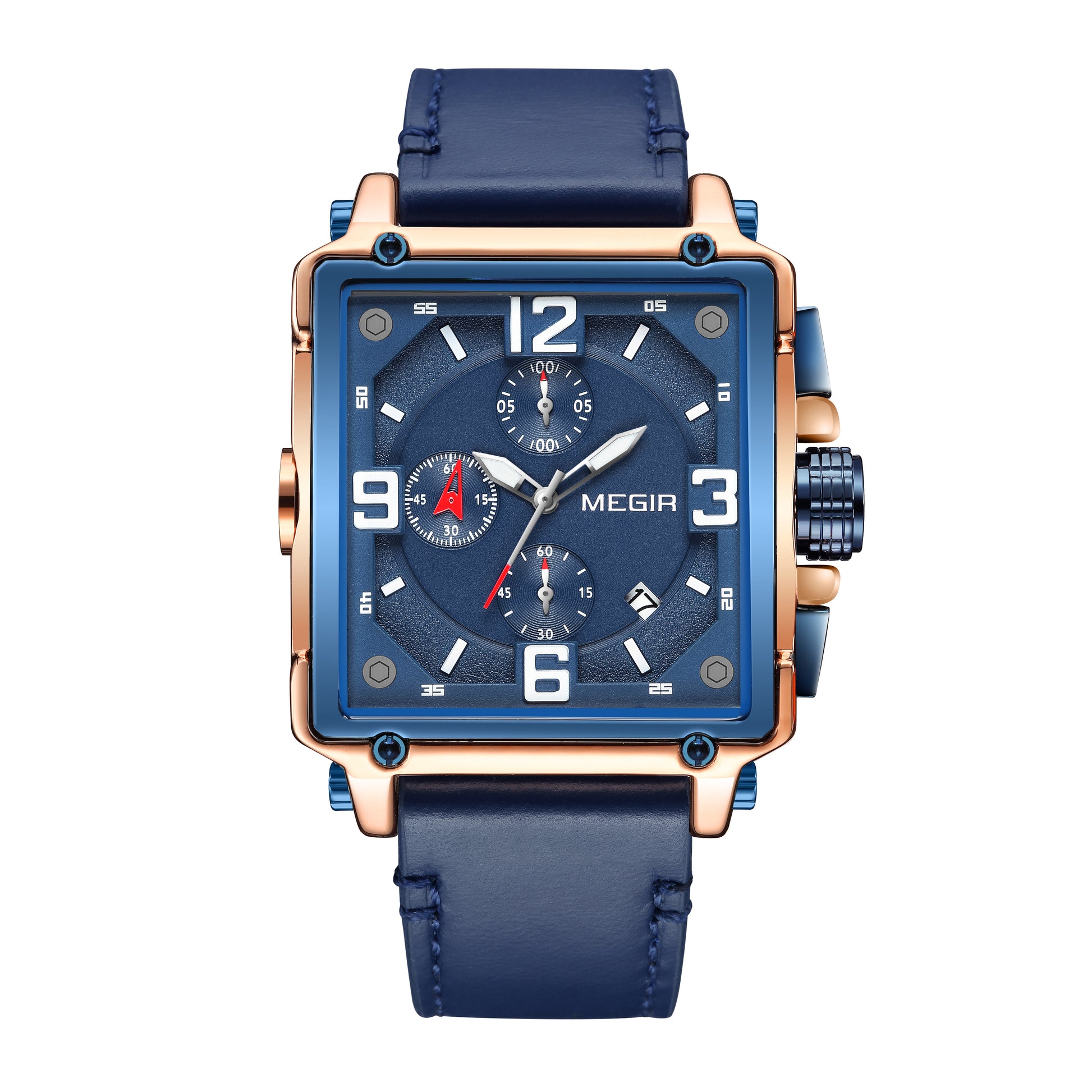 MEGIR Men Watch Top Brand Luxury Chronograph Quartz Watches Clock Men Leather Sport Army Military Wrist Watch Relogio Masculino-11