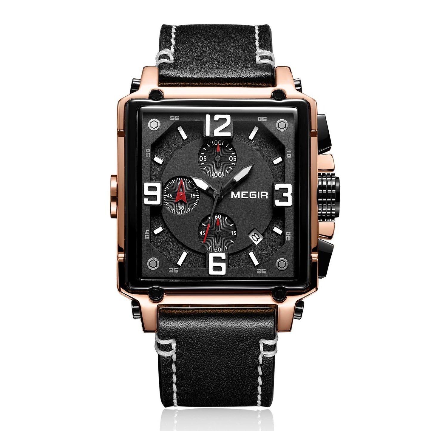MEGIR Men Watch Top Brand Luxury Chronograph Quartz Watches Clock Men Leather Sport Army Military Wrist Watch Relogio Masculino-8