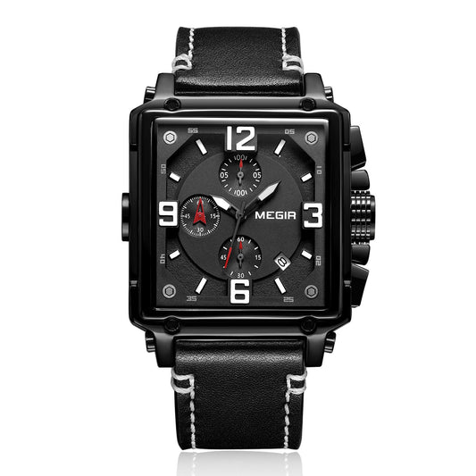 MEGIR Men Watch Top Brand Luxury Chronograph Quartz Watches Clock Men Leather Sport Army Military Wrist Watch Relogio Masculino-10