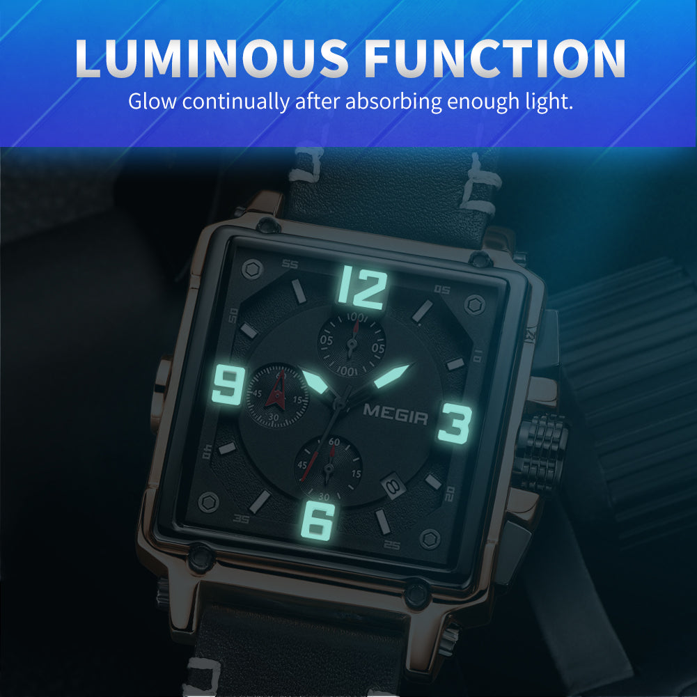 MEGIR Men Watch Top Brand Luxury Chronograph Quartz Watches Clock Men Leather Sport Army Military Wrist Watch Relogio Masculino-16